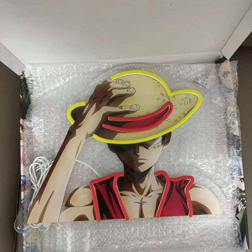 Enseigne Néon LED ONE PIECE Luffy - Décoration Murale Manga USB