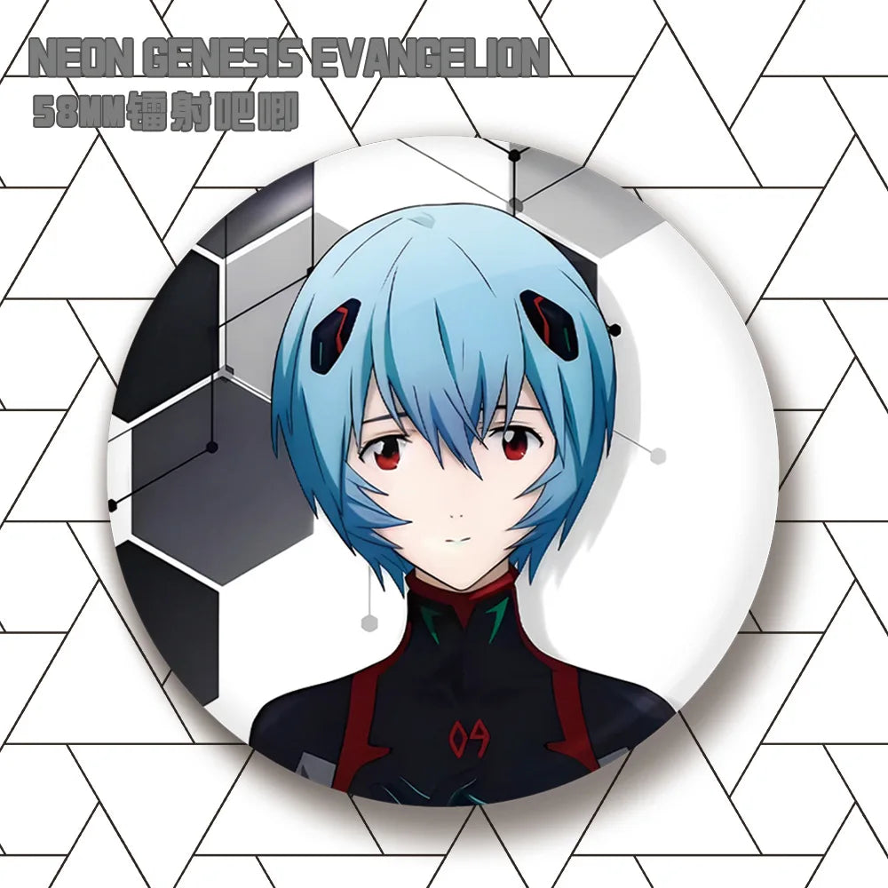 Evangelion Asuka Langley Soryu Rei Ayanami Kaworu Nagisa Mari Makinami Anime Merch Badge Pin Laser Engraved Illustrious Anima otakupop.store