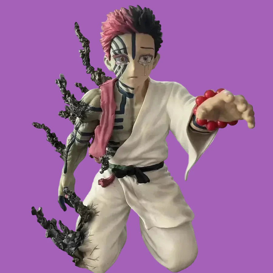 Figurine PVC Akaza Hakuji 13cm Demon Slayer Lune Supérieure 3 pose de combat détaillée